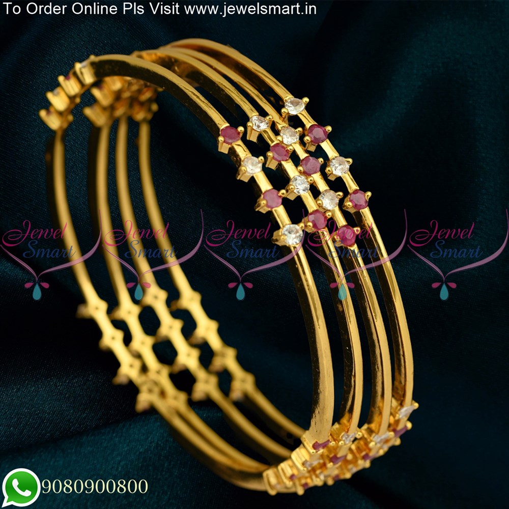BR145524 Thin Gold Bangles Design Set Of Fourt Gold Plated Jewellery  Daily Wear