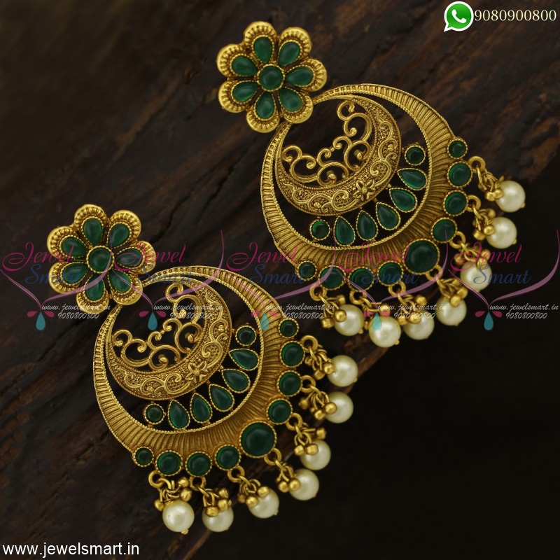 Buy Namasya Stone Embellished Chandbali Earrings Online  Aza Fashions