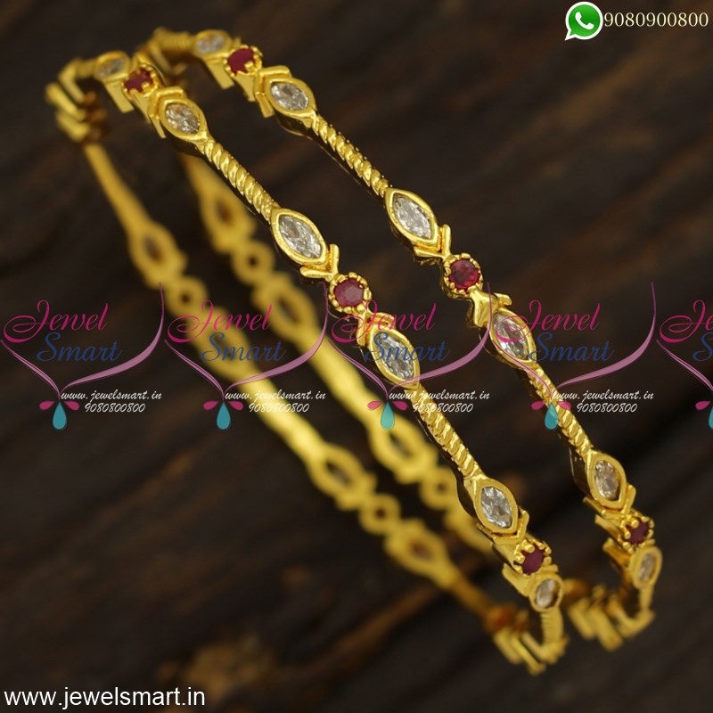 slim gold bangles design