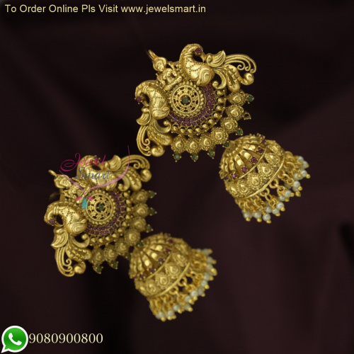 Gold plated Pearl Jhumka Earrings – Simpliful Jewelry