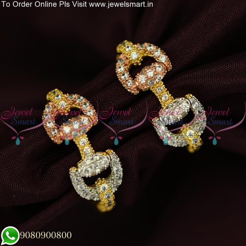 Buy White Designer American Diamond Hoop Earring Online at Low Prices in  India - Paytmmall.com