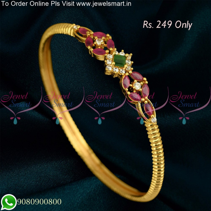 Stainless Steel Enamel Gold Stylish Kada Bangle Bracelet For Women Gir –  ZIVOM