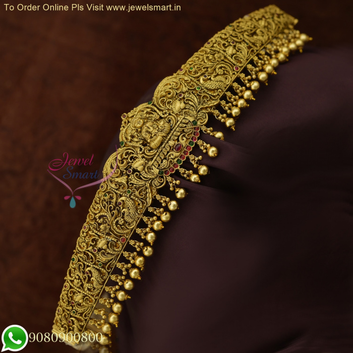 Antique Gold Bridal Temple Vaddanam - Lowest Price - South Indian Jewelry  for Party Wear H26062