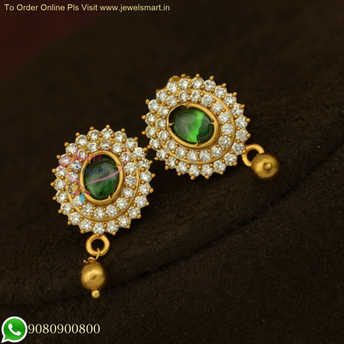 Ruby stone flower top gold finish pendant set – Odara Jewellery
