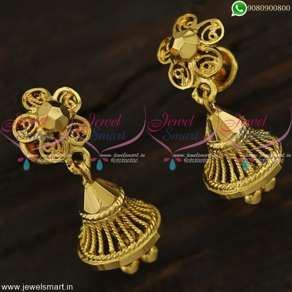 3 step Jumki 58 Gms  Bridal gold jewellery designs Indian jewellery  design earrings Gold jewelry fashion