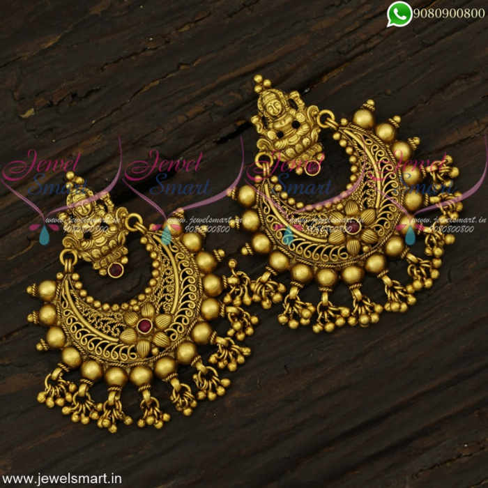 Peacock Pattern Design Jhumkis Women Fancy Jhumki Earrings In Golden Shade