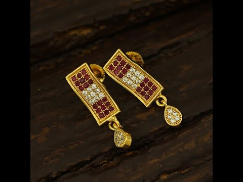 Gold tone pink-green-white stone double swan south Indian style earrin –  dreamjwell