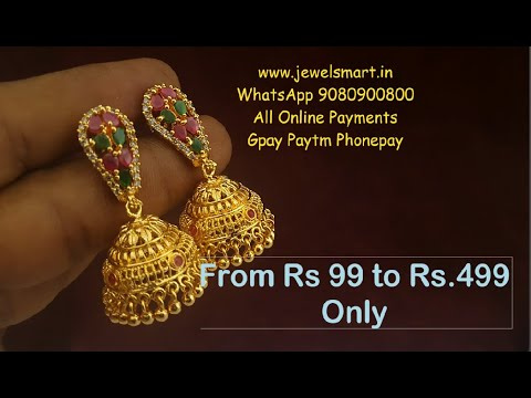 Gold jhumkas deals for daily wear