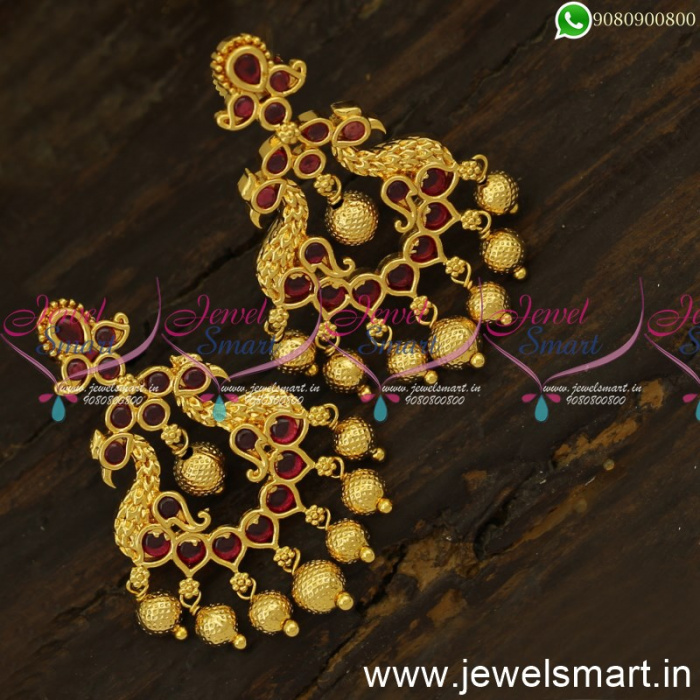 1 Gram Gold Fancy Mangalsutra Oxidised Gold Earrings German Silver Earrings  & Studs Bali Round Pendants