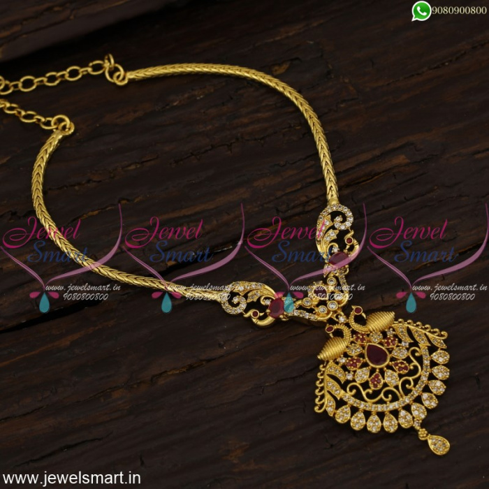 Simple Chain Pendant For Women Gold Plated Jewellery South Indian ...