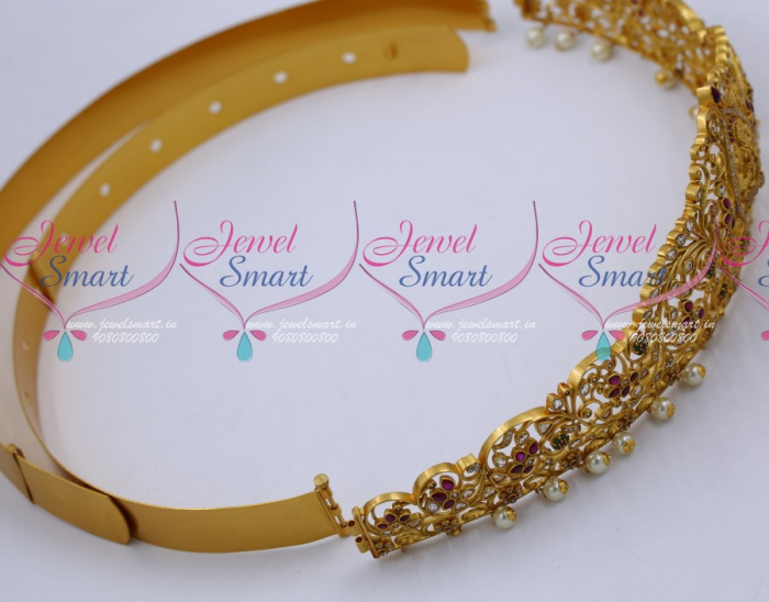 H13591 Matte Gold Plated Temple Vaddanam Latest Traditional Bridal Jewelry  Designs Shop Online
