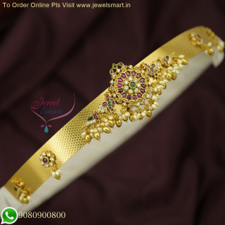 Light Weight Hip chain for Wedding Latest Gold Polished Vaddanam Designs  H25409