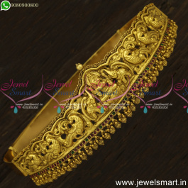 34 to 44 Exquisite Temple Vaddanam Designs: Affordable Antique Gold Plated  Bridal Jewellery H25944