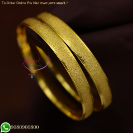 Bold Broad Rough Textured Gold Plated Bangles Uniquely Styled for Everyday Elegance B26000