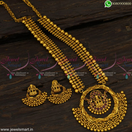 NL14290 South Indian Premium Gold Inspired Design Haram Temple Matte ...