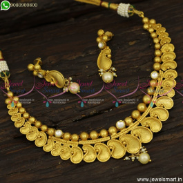 Subtle Finish Jadau Kundan One Gram Gold Necklace Set Fabulous ...