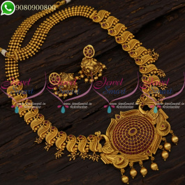 Long Necklace Peacock Design Traditional Matte Look Haram Collections ...