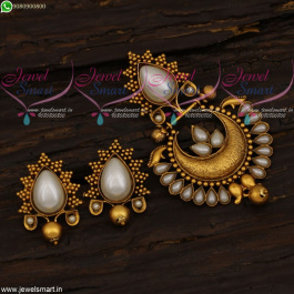 Pearl Pendant Set Antique Jewellery Copper Tone Plating Colour Online ...