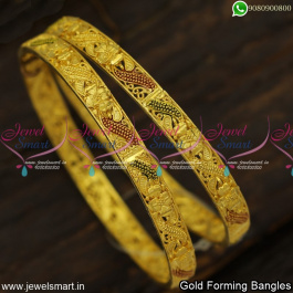 Rajkot Made Floral Gold Forming Bangles Set Prodigious Fashion ...