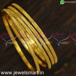 Thin Light Weight Valayal Set of 4 Gold Kangan Design Gajulu Models ...