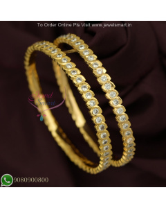 Impon Panchaloha Thick Metal Gold Plated Bangles – Traditional Closed Bangle Design B27196