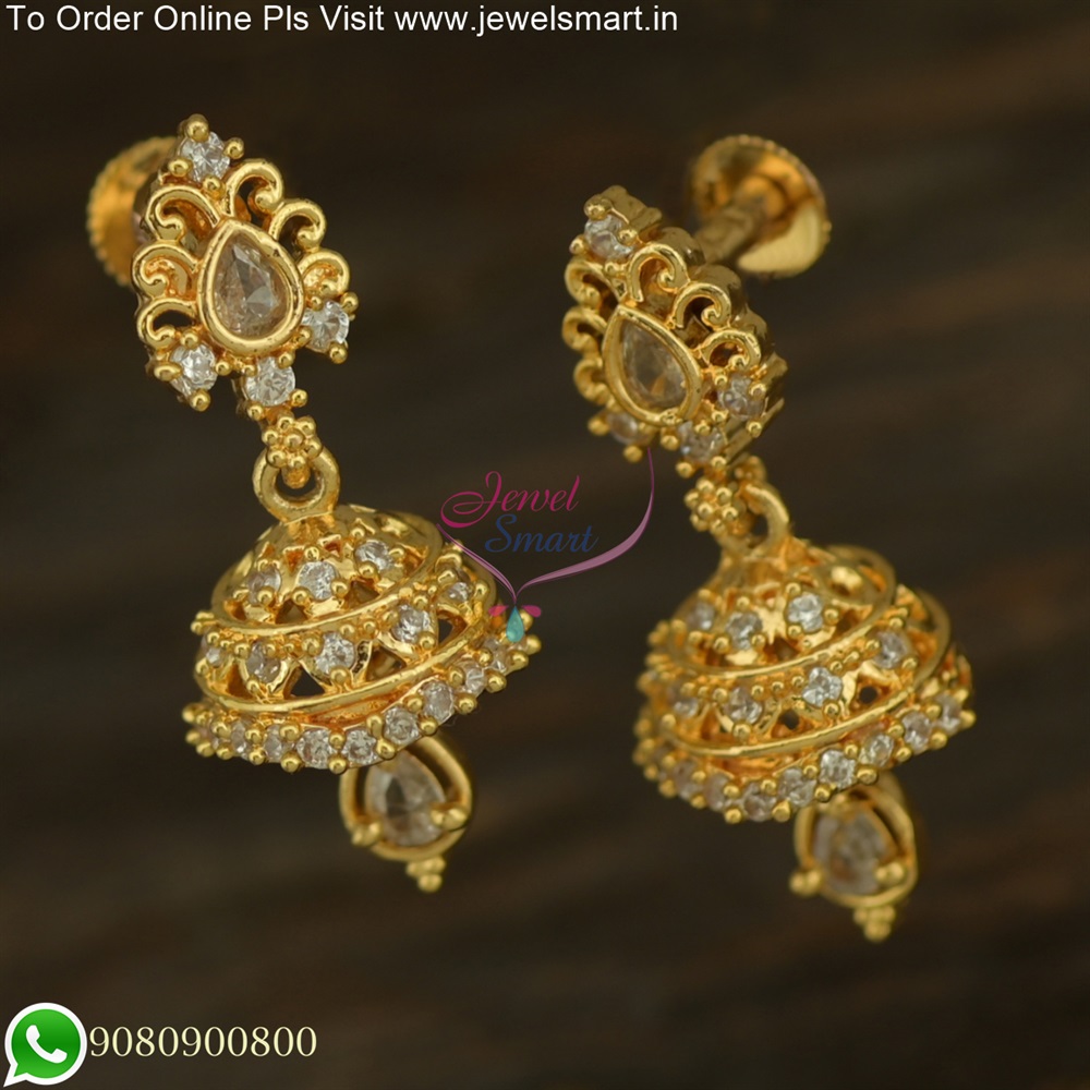 Gold mini jhumka deals design