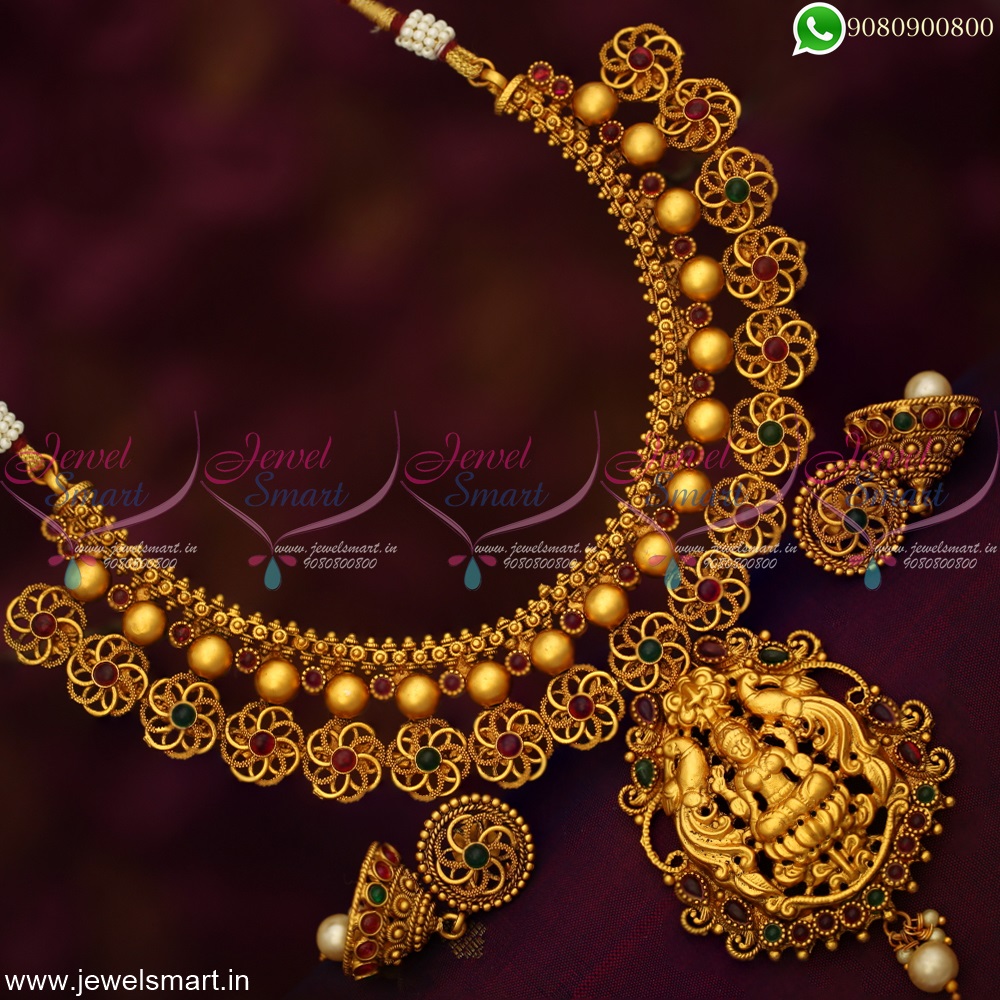 puligoru pearl chain models with mango design pendant and jhumka earrings –  Swarnakshi Jewels