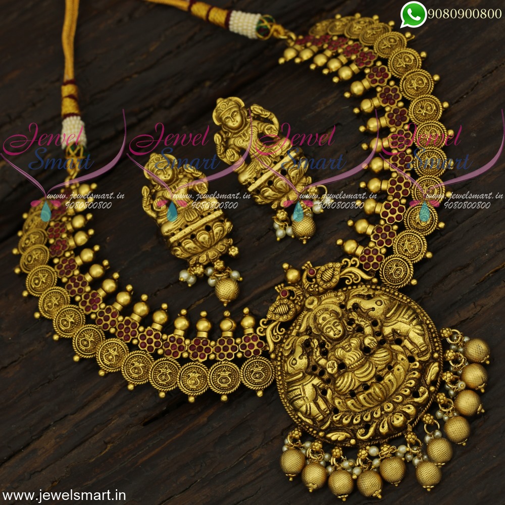 Wonderful Latest Gold Necklace Designs Divine Pot Antique Temple ...