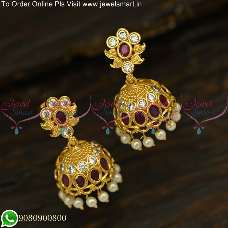 Gold Polish Jhumka Earrings From Our Collection