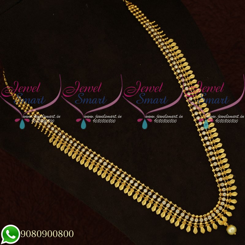 Long Necklace Gold Plated Leaf Design Traditional Jewellery Online