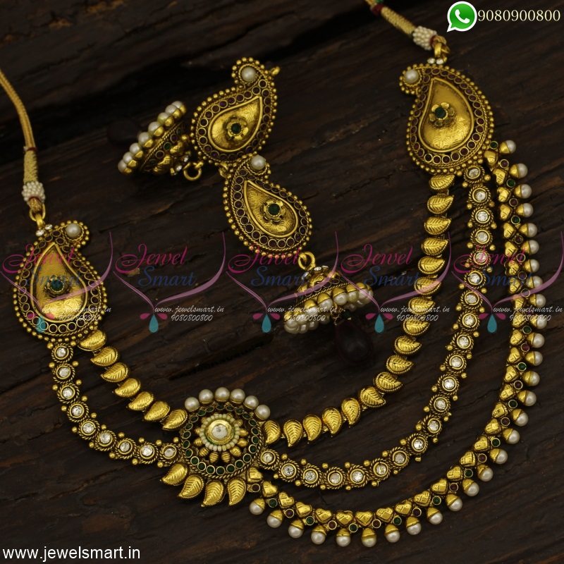 Ear Chain Buy Traditional Matilu Kanchain  Bahubali Earchain Online   Anuradha Art Jewellery  Ear chain Gold bridal necklace Gold fashion  necklace