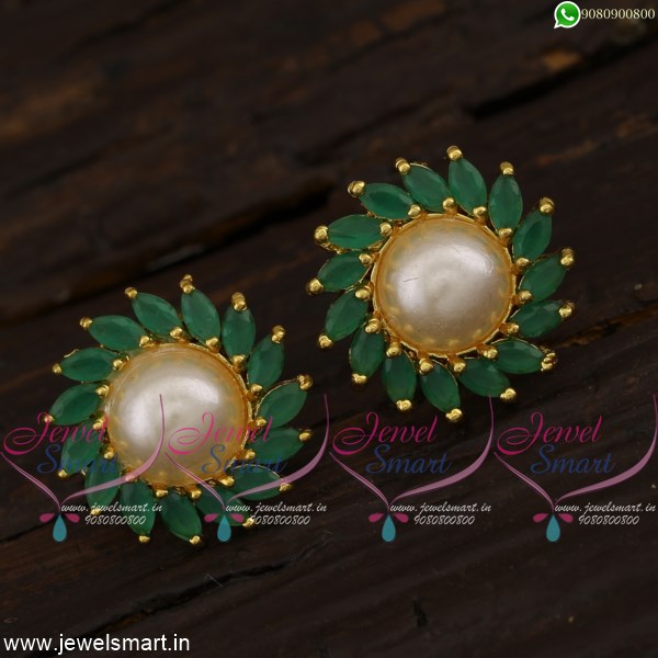 Galactic Pearl Studs in Gold – Pineal Vision Jewelry