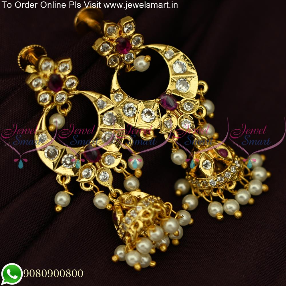 Kemp Guttapusalu Chandbali Earrings – Rajesh Jewels