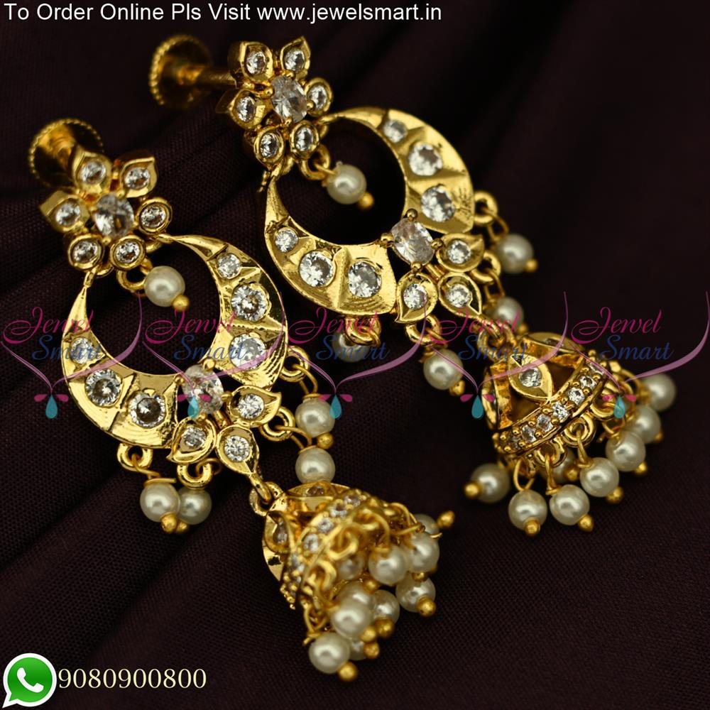 Light weight Gold Chandbali earrings  Art of Gold Jewellery Coimbatore