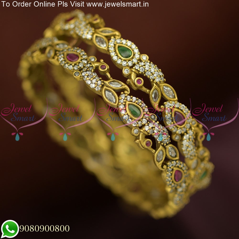 Peacock design hot sale gold kada