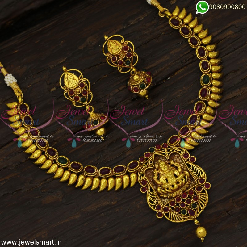 Arumbu Necklace Kerala Style Temple Jewellery With Jhumka Earrings