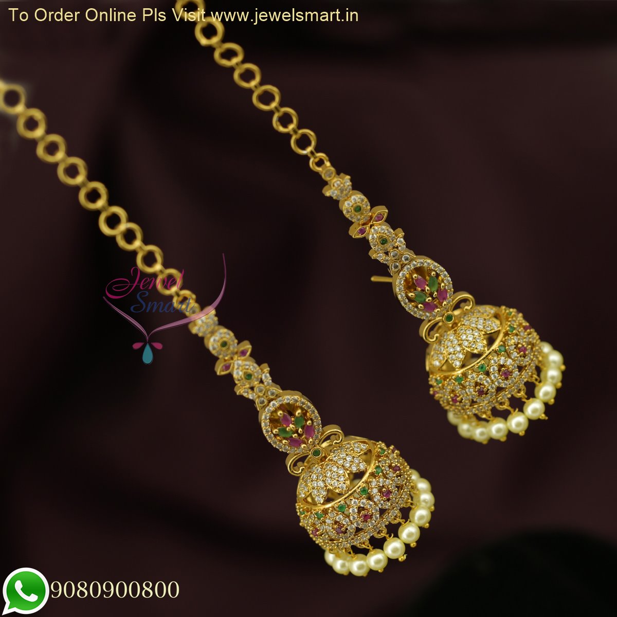 Malli Kundan Ear-Chain - Rajatamaya - Online Jewelry Store