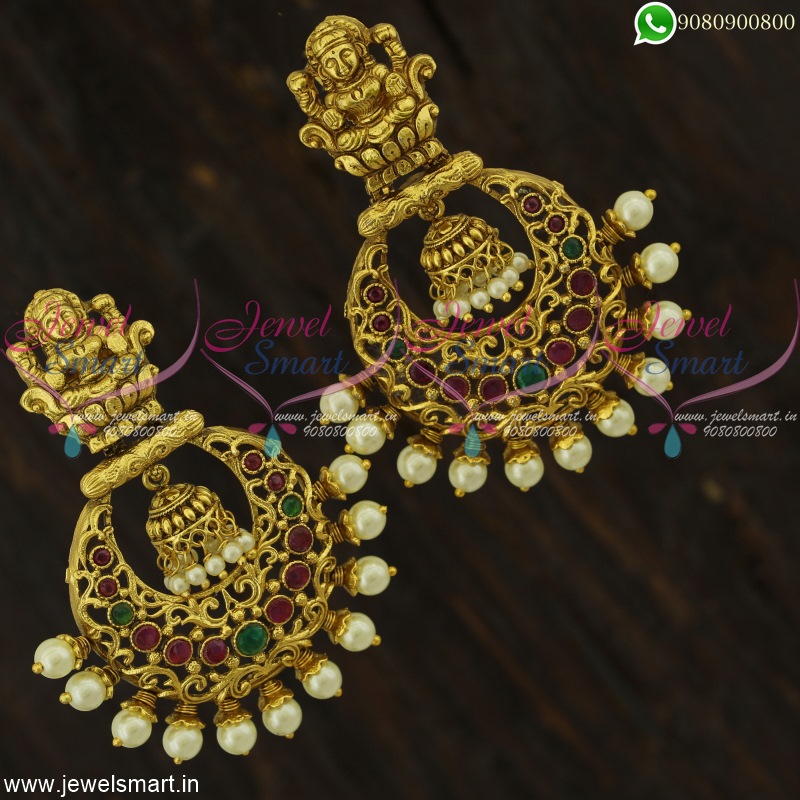 Saraf RS Jewellery Rose Gold Plated Ruby And White Ad Studded Floral Light  Weight Chandbali Earrings Buy Saraf RS Jewellery Rose Gold Plated Ruby And  White Ad Studded Floral Light Weight Chandbali