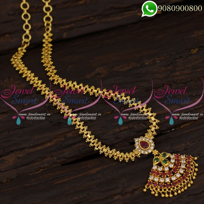 South Indian Gold Plated Chain Pendant 
